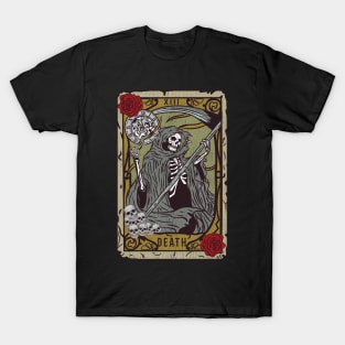 Vintage Death Tarot Card I Occult Skull Reaper print T-Shirt